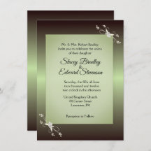 Vert Élégance Faire-part de mariage olive