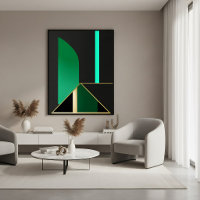 Vert émeraude et or Art Déco Géométrique Abstrait