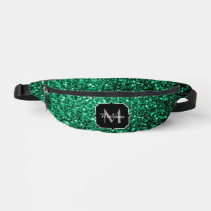 Vert émeraude faux paillettes scintillent Monogram