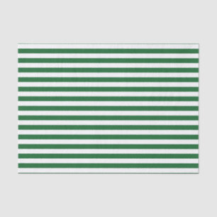 Vert et blanc barre le papier de soie de soie
