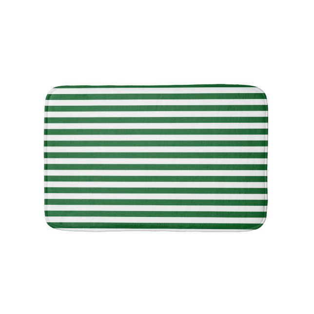 Vert et blanc barre le tapis de bain (Devant)