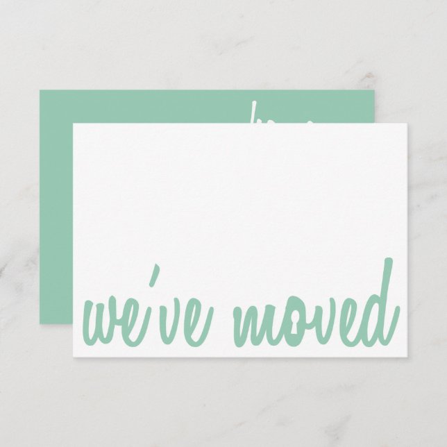Vert et blanc Nous avons déplacé le Invitation du  (Devant / Derrière)