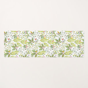 Vert Floral jardin d'oiseaux tapis de yoga