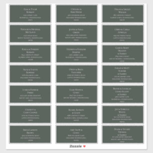 Vert Foncé   Mariage Étiquettes de adresse invités