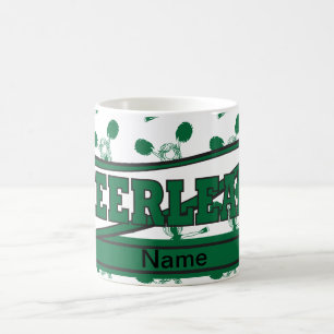Vert-foncé personnalisez les tasses de pom-pom