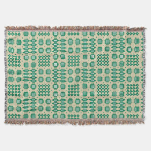Vert-foncé sur la couverture beige de motif de