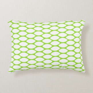 Vert herbe moderne blanc Motif Coussin d'accent