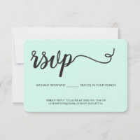 Vert menthe RSVP sans envoi Siège réservé