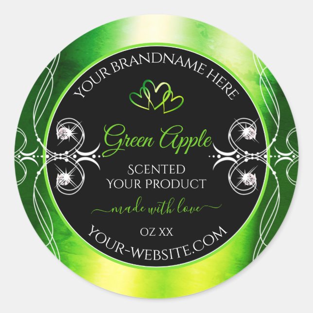 Vert moderne éblouissant produit Étiquette Bijoux  (Devant)