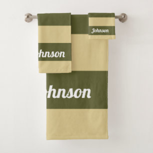 Vert olive et rayures bronzantes