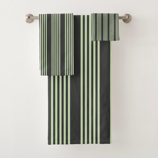 Vert pâle et charbon cinq bandes motif (En situation)