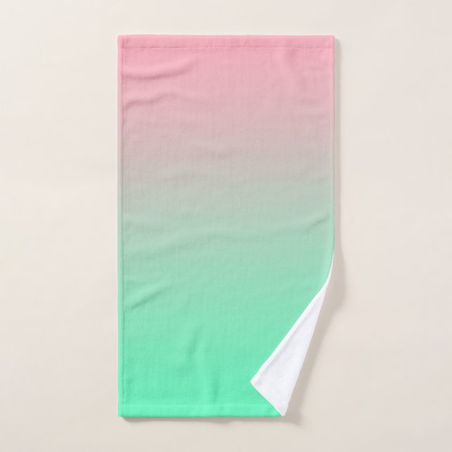 Vert pastel et rose pastel ombre (Serviette à main)