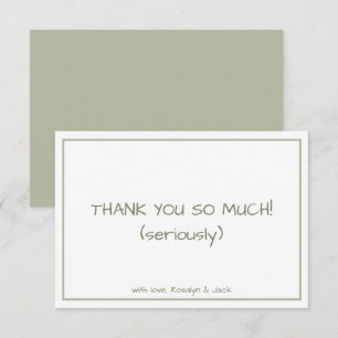 Vert poussiéreux minimaliste Carte de remerciement