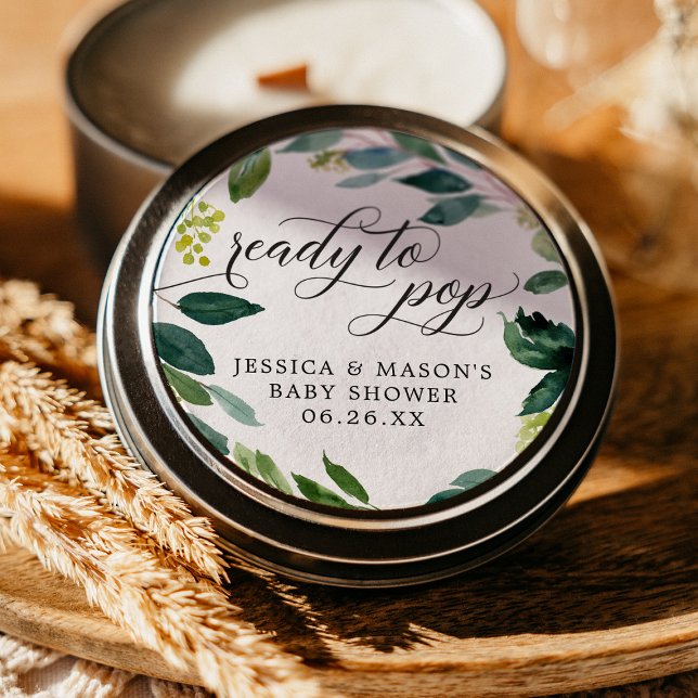 Vert Prêt À Pop Baby shower Favoriser Stickers (Créateur téléchargé)