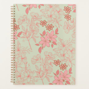 Vert rose rétro Y2K les années 70 Fleur Motif