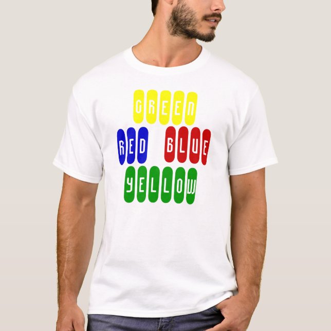 VERT, ROUGE, BLEU, JAUNE, T-shirt (Devant)