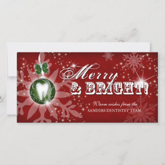 Vert rouge molaire dentaire de carte photo de Noël