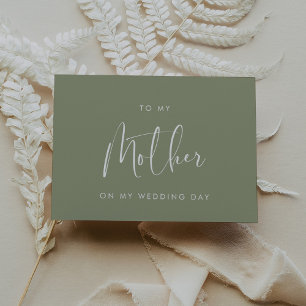Vert sauge Carte à ma mère le jour de mon mariage