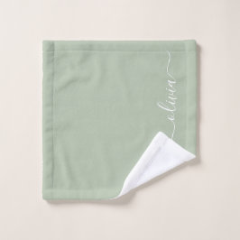 Vert sauge Écriture moderne Monogramme féminin Nom
