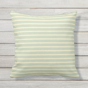 Vert sauge et coussin extérieur 16x16 de rayure d