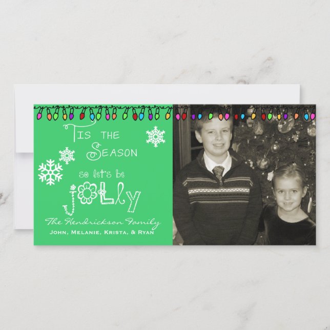 Vert Soyons Jolly Noël Carte photo de vacances (Devant)
