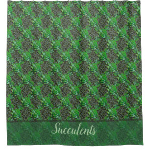Vert Succulents treillis Motif Douche rideau