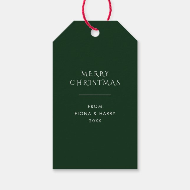 Vert très foncé - Élégantes étiquettes cadeaux de  (Devant)