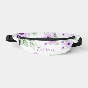 Vert violet personnalisé, Fleurs aquarelles