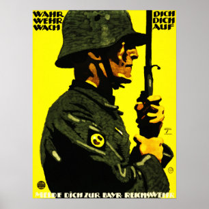 Verteidige dich! Schützen Sie sich! Weck auf! Deu Poster