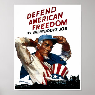 Verteidige die amerikanische Freiheit Poster
