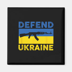 Verteidige Ukraine - Unterstütze Ukraine - Flagge Magnet