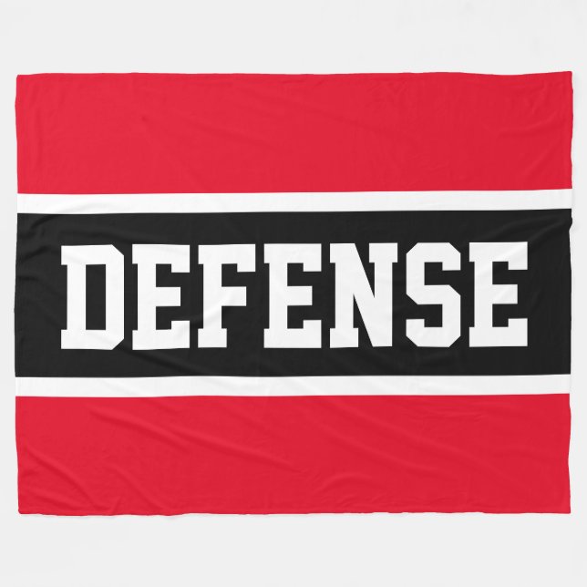 VERTEIDIGEN Fett Sporty Bright Red Schwarz-weiß St Fleecedecke (Vorderseite (Horizontal))
