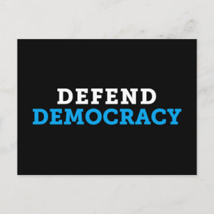 Verteidigen Sie Demokratie-schwarze Postkarte