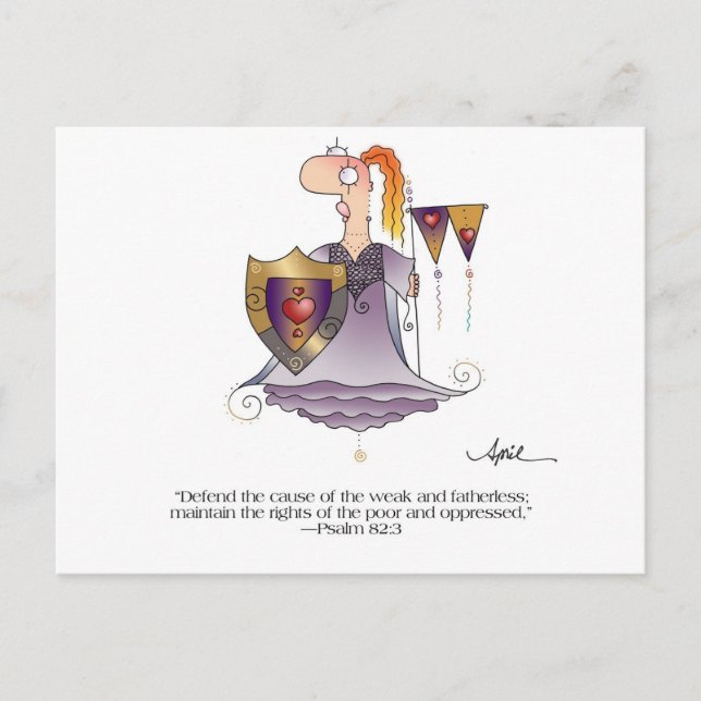 VERTEIDIGEN SIE DIE CAUSE Postcard bis April McCal Postkarte (Vorderseite)