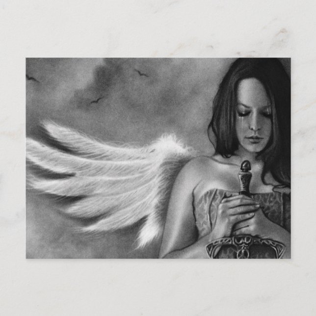 Verteidiger Angel Girl Sword Postkarte (Vorderseite)