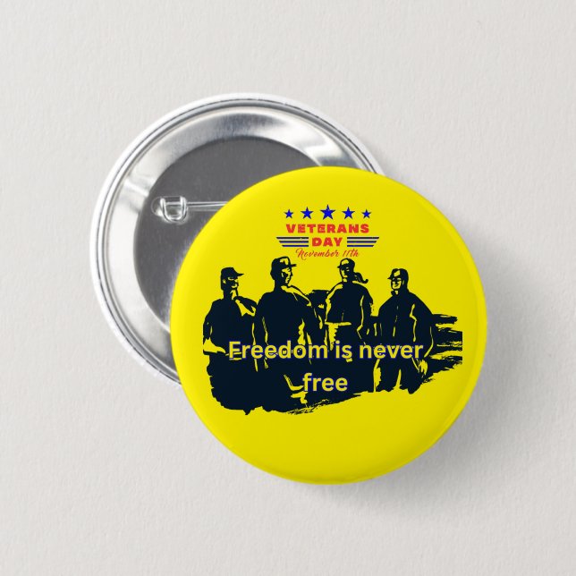 Verteidiger der Freiheit in strahlendem Gelb Button (Vorne & Hinten)