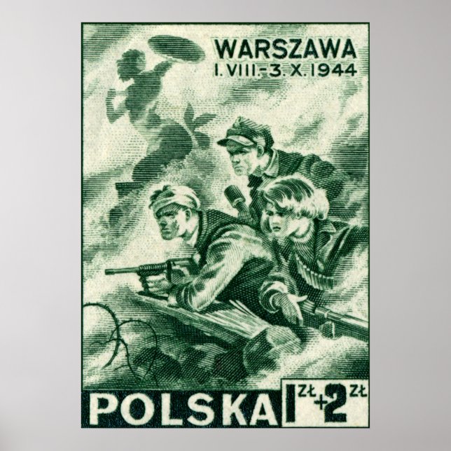 Verteidiger des Zweiten Weltkriegs in Warschau Poster (Vorne)