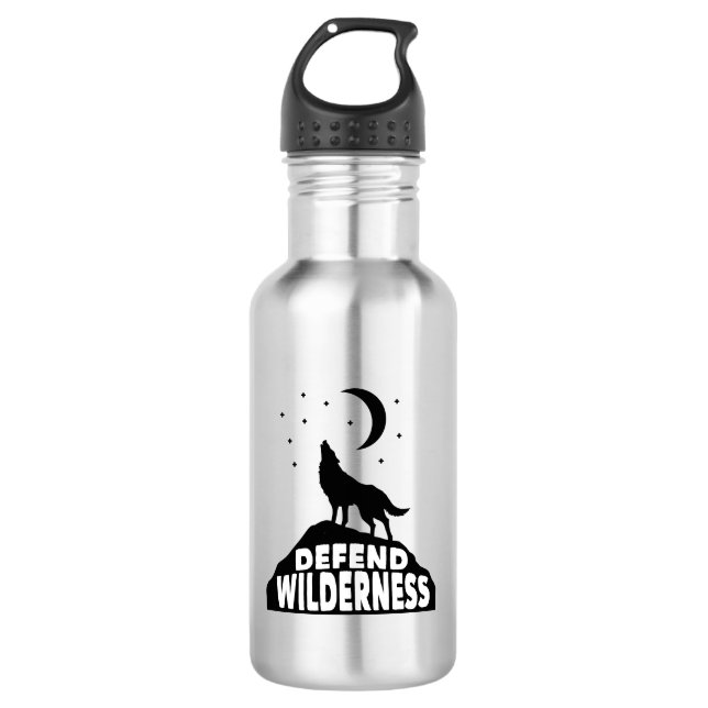 Verteidiger Wilderness Wolf Moon Edelstahlflasche (Vorderseite)