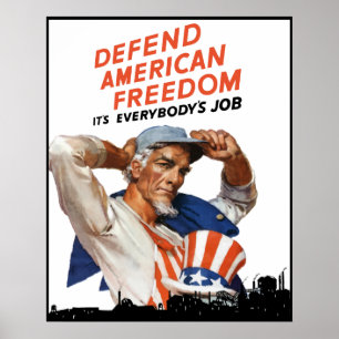 Verteidigung der amerikanischen Freiheit — Grenze Poster