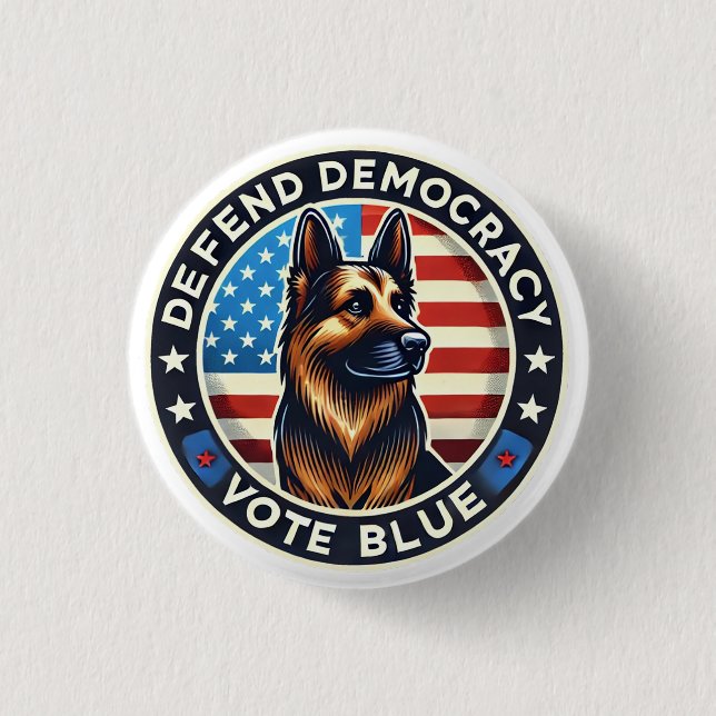 Verteidigung der Demokratie - Abstimmung blau - De Button (Vorderseite)