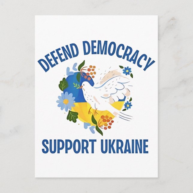 Verteidigung der Demokratie Unterstützung der Ukra Einladungspostkarte (Vorderseite)