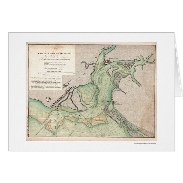 Verteidigung von Charleston Sc-Karte 1778 (Vorderseite (Horizontal))