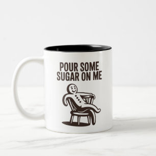 Verteile etwas Zucker auf mir lustiger Lebkuchen W Zweifarbige Tasse