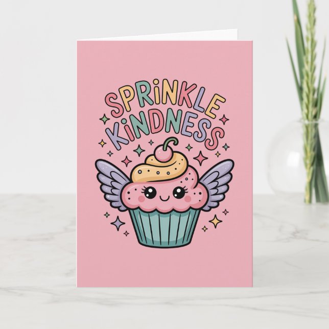 Verteile Freundlichkeit | Cupcake Karte (Vorderseite)