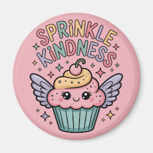 Verteile Freundlichkeit Cupcake Magnet