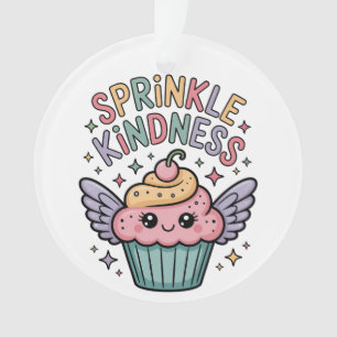 Verteile Freundlichkeit Cupcake Ornament
