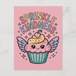 Verteile Freundlichkeit Cupcake Postkarte