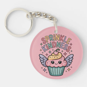 Verteile Freundlichkeit Cupcake Schlüsselanhänger