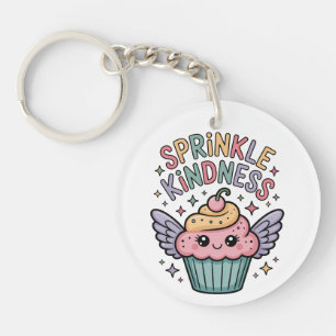 Verteile Freundlichkeit Cupcake Schlüsselanhänger