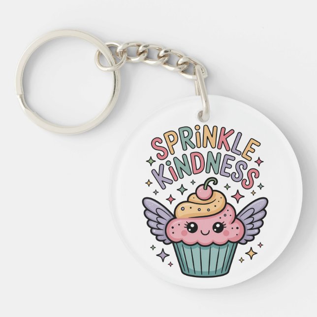 Verteile Freundlichkeit | Cupcake Schlüsselanhänger (Vorderseite)